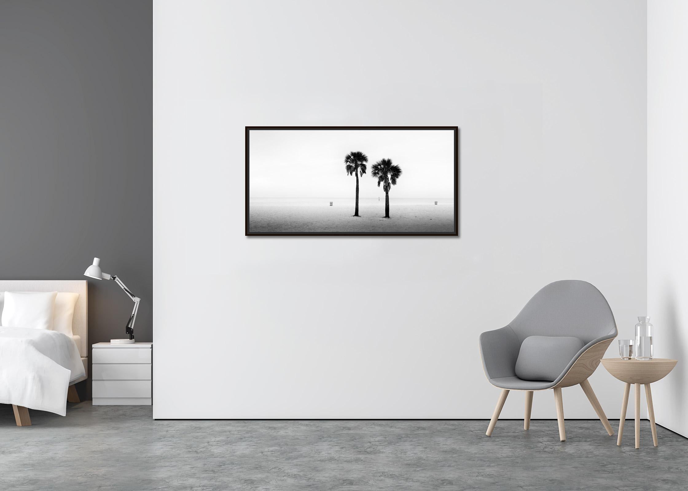 Two Palms, deserted beach, Florida, USA, Black and White landscape photography - Contemporary Photograph by Gerald Berghammer