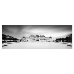 Palais du Belvedere, Panorama, Vienne, photographie de paysage en noir et blanc