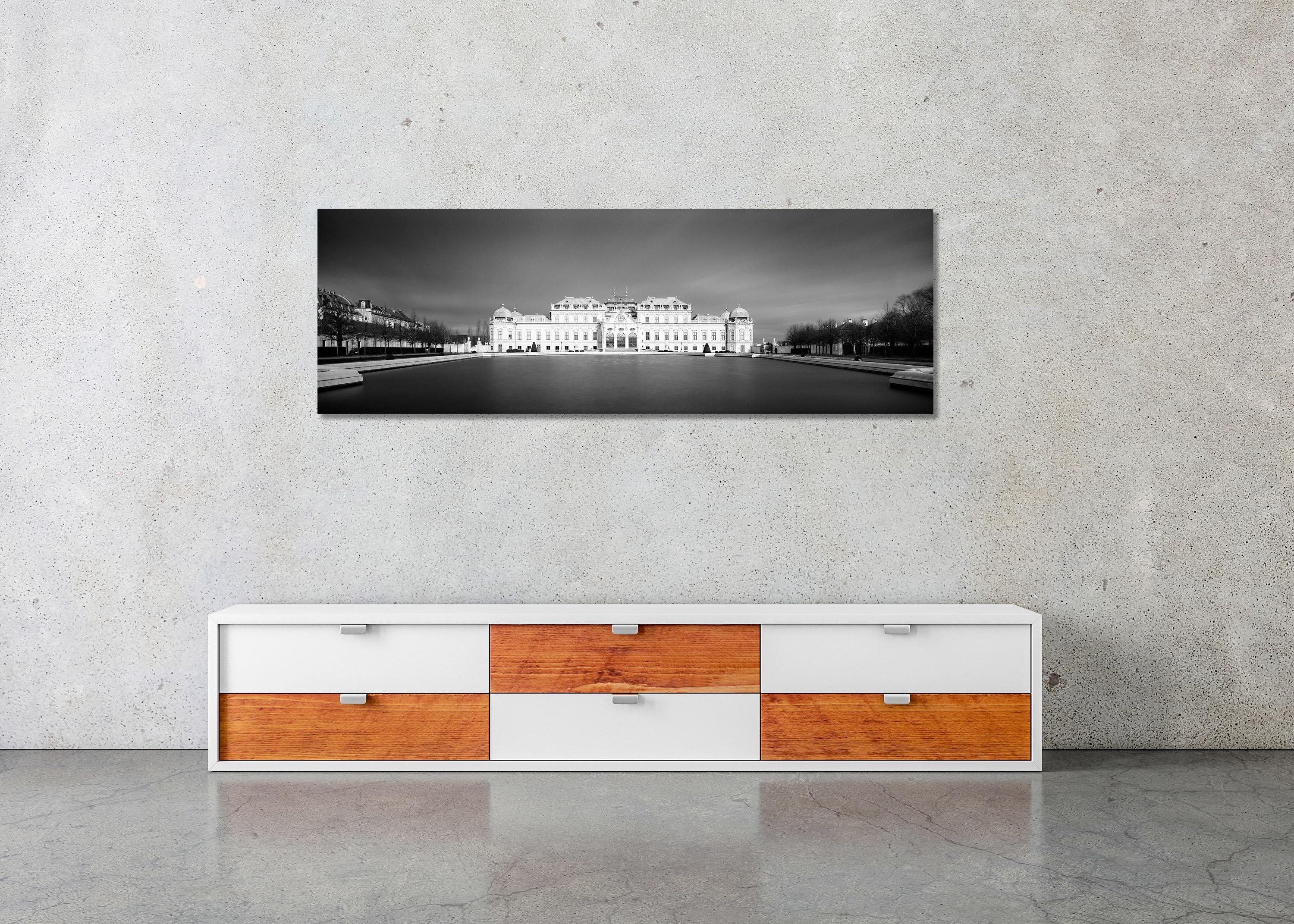 Upper Belvedere, Panorama, dark sky, Vienna, black & white landscape photography For Sale 2