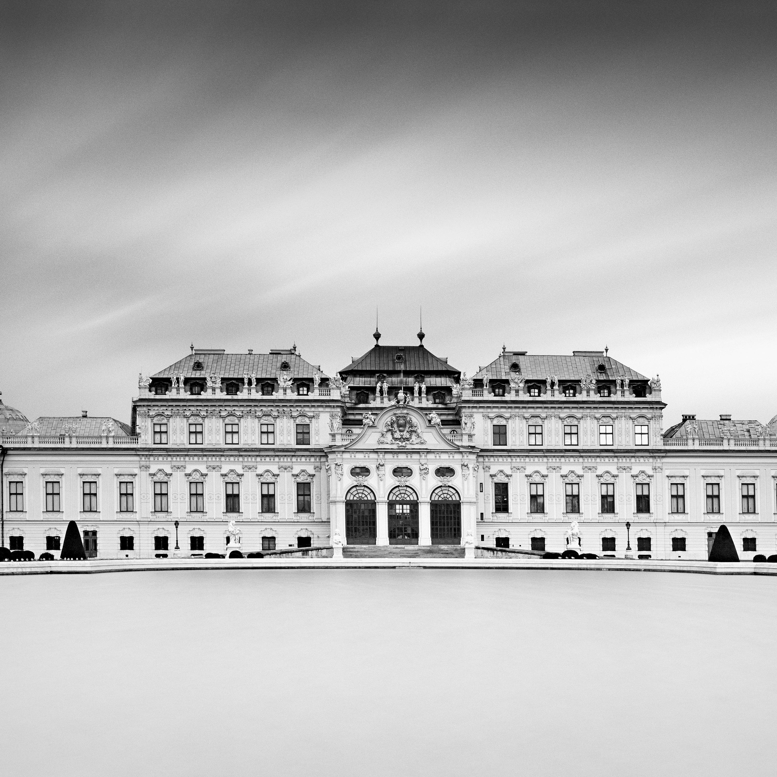 Upper Belvedere palace, Panorama, Vienna, black & white landscape photography For Sale 1