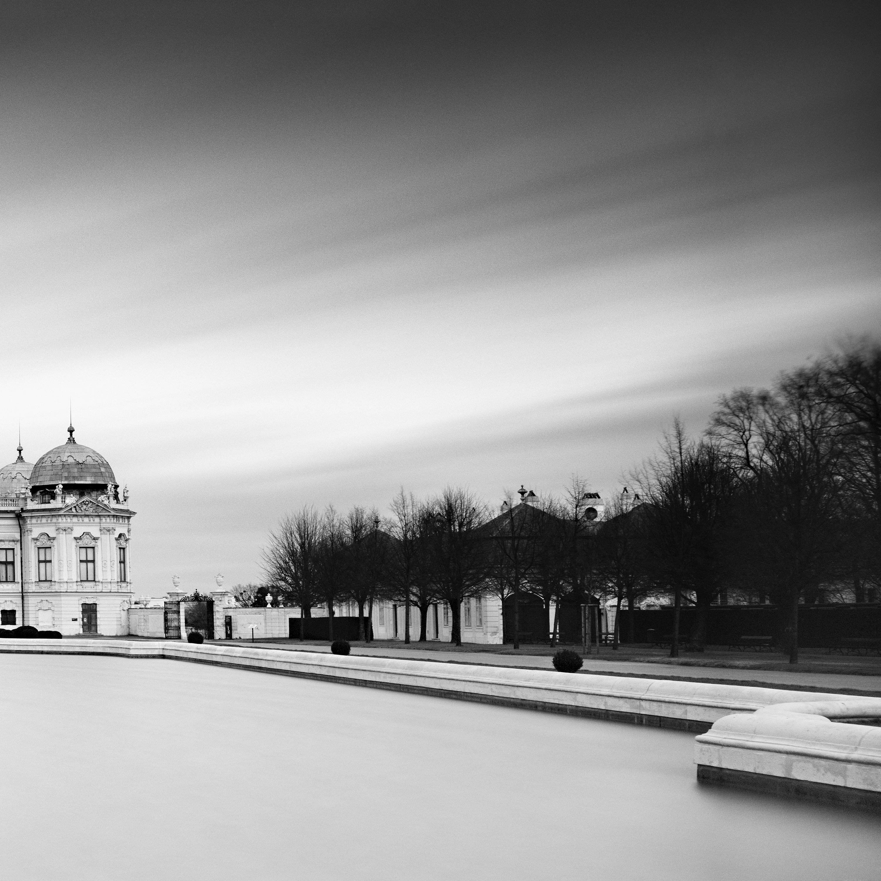 Upper Belvedere palace, Panorama, Vienna, black & white landscape photography For Sale 2