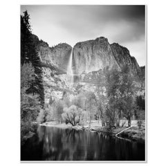Upper Yosemite Falls, California, USA, black and white, landscape photography