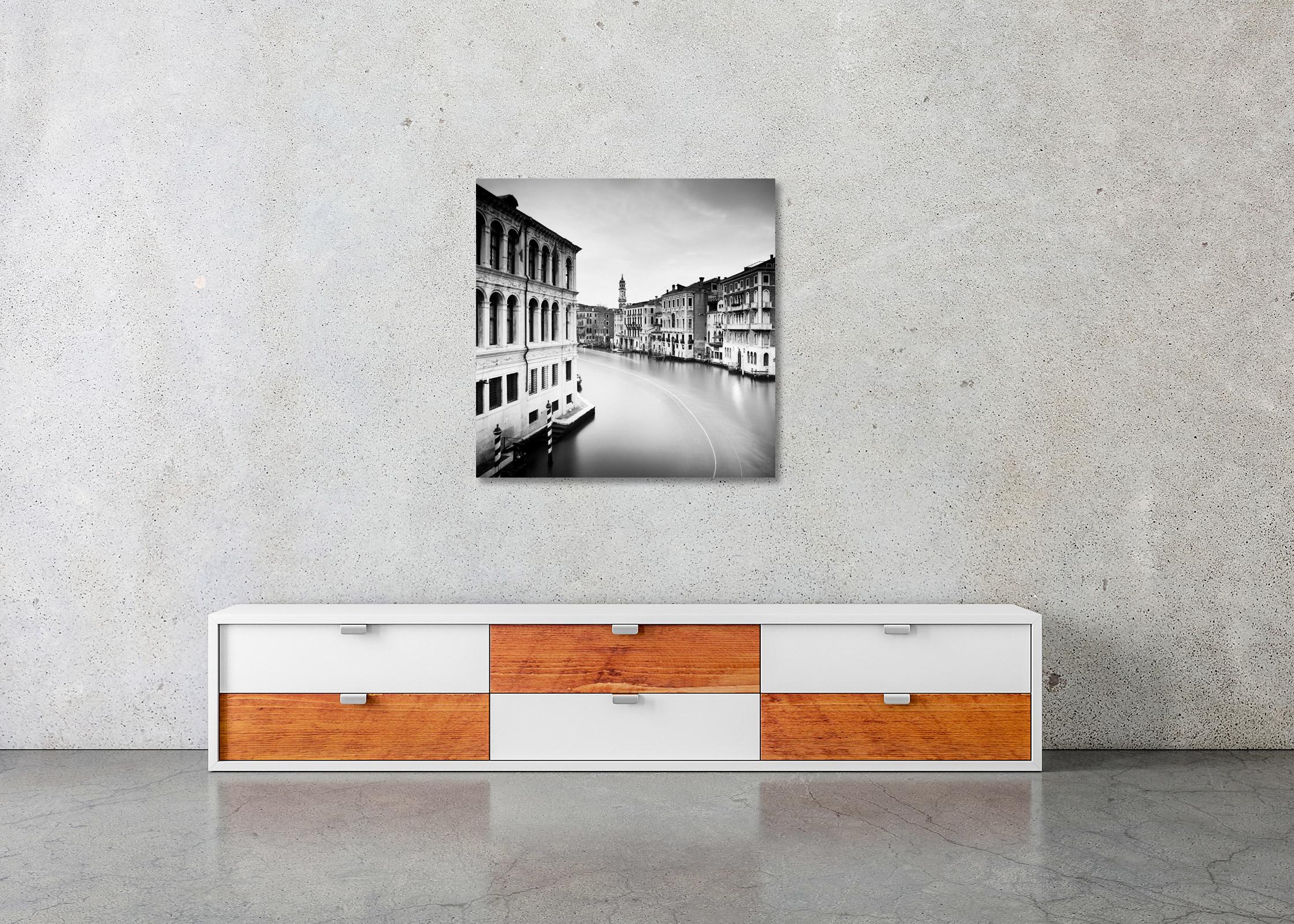 View from Rialto Bridge, Venice, black and white photography, fine art cityscape For Sale 1