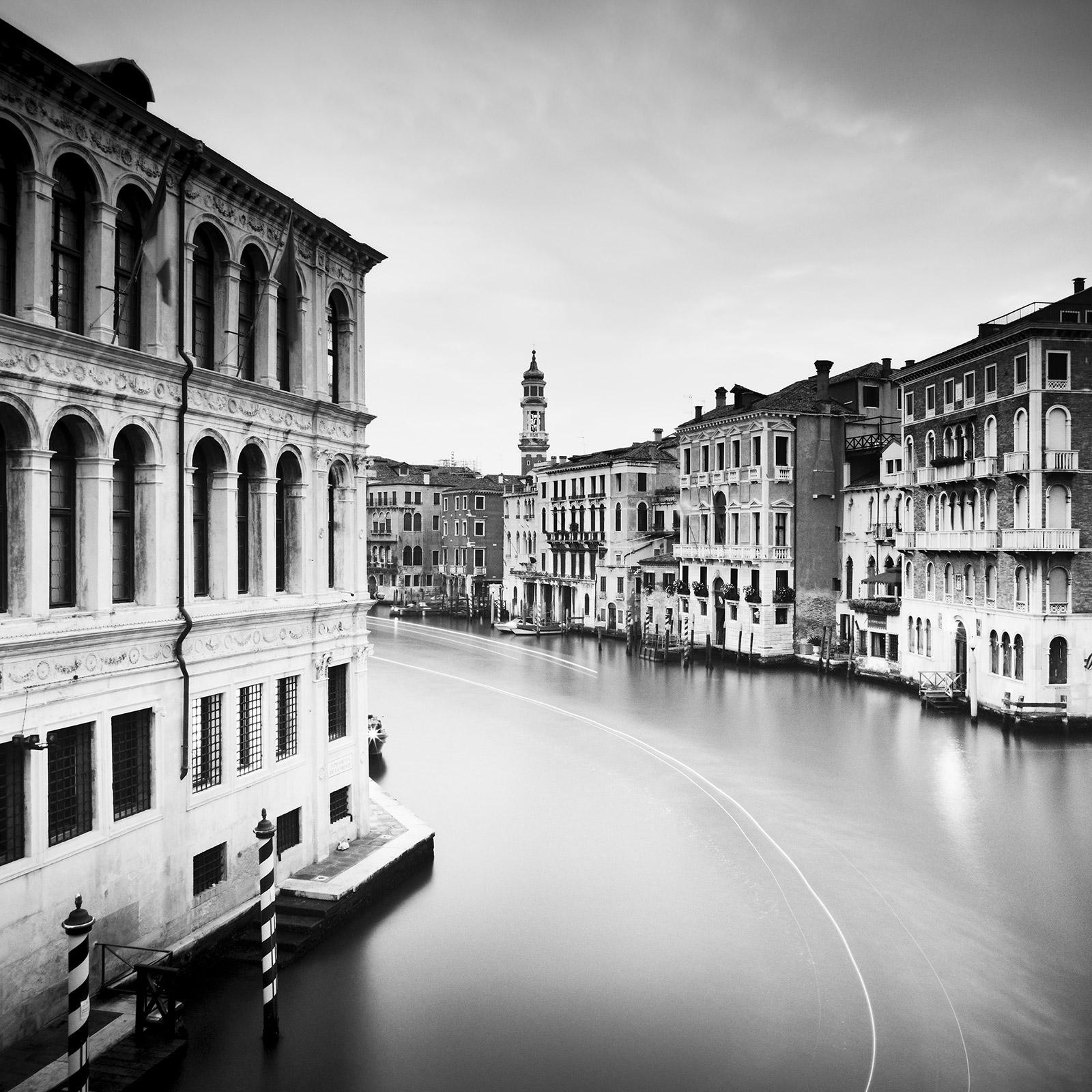 Gerald Berghammer Landscape Photograph - View from Rialto Bridge, Venice, black and white photography, fine art cityscape