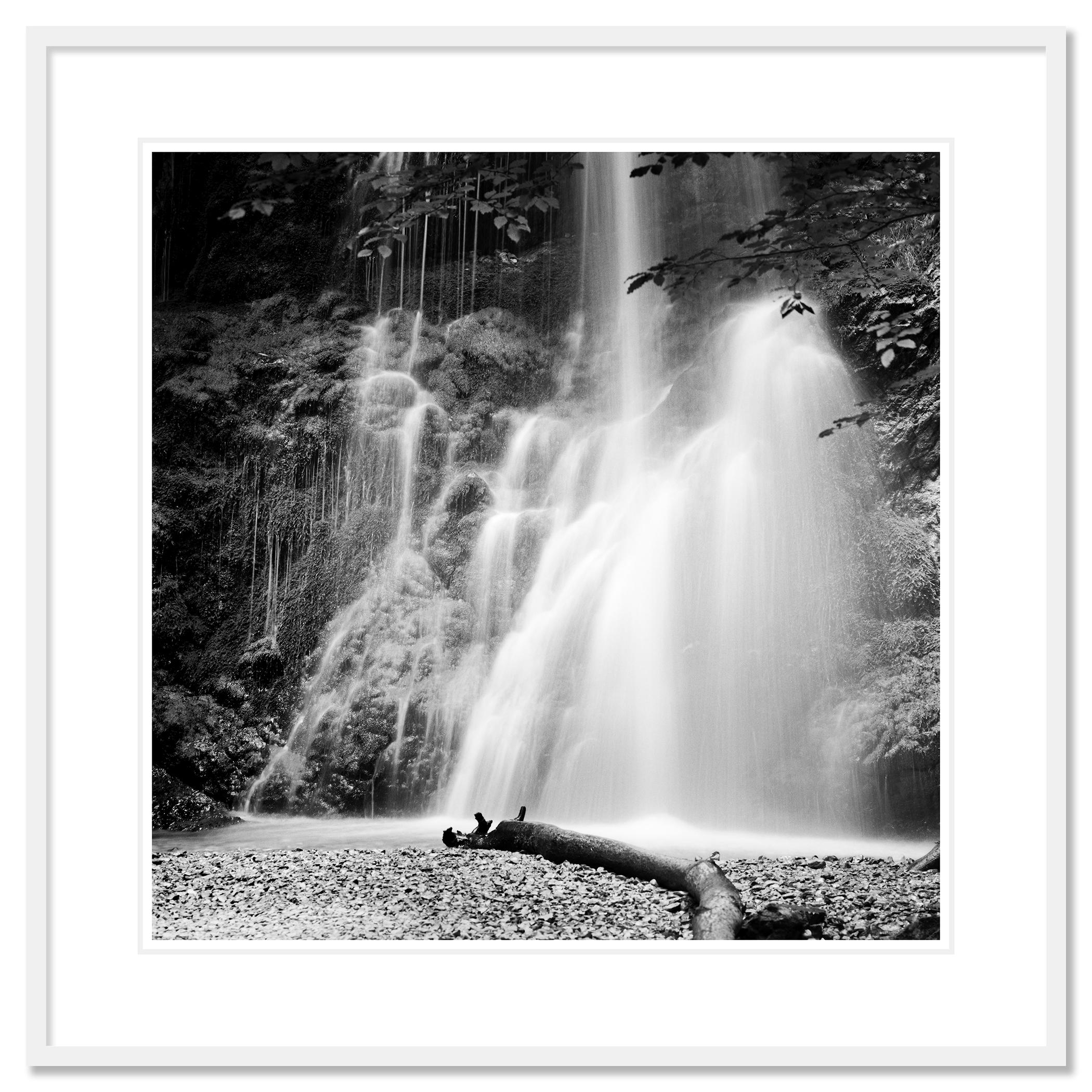 Waterfall Bavaria Germany, black and white photography fine art landscape - Contemporary Photograph by Gerald Berghammer