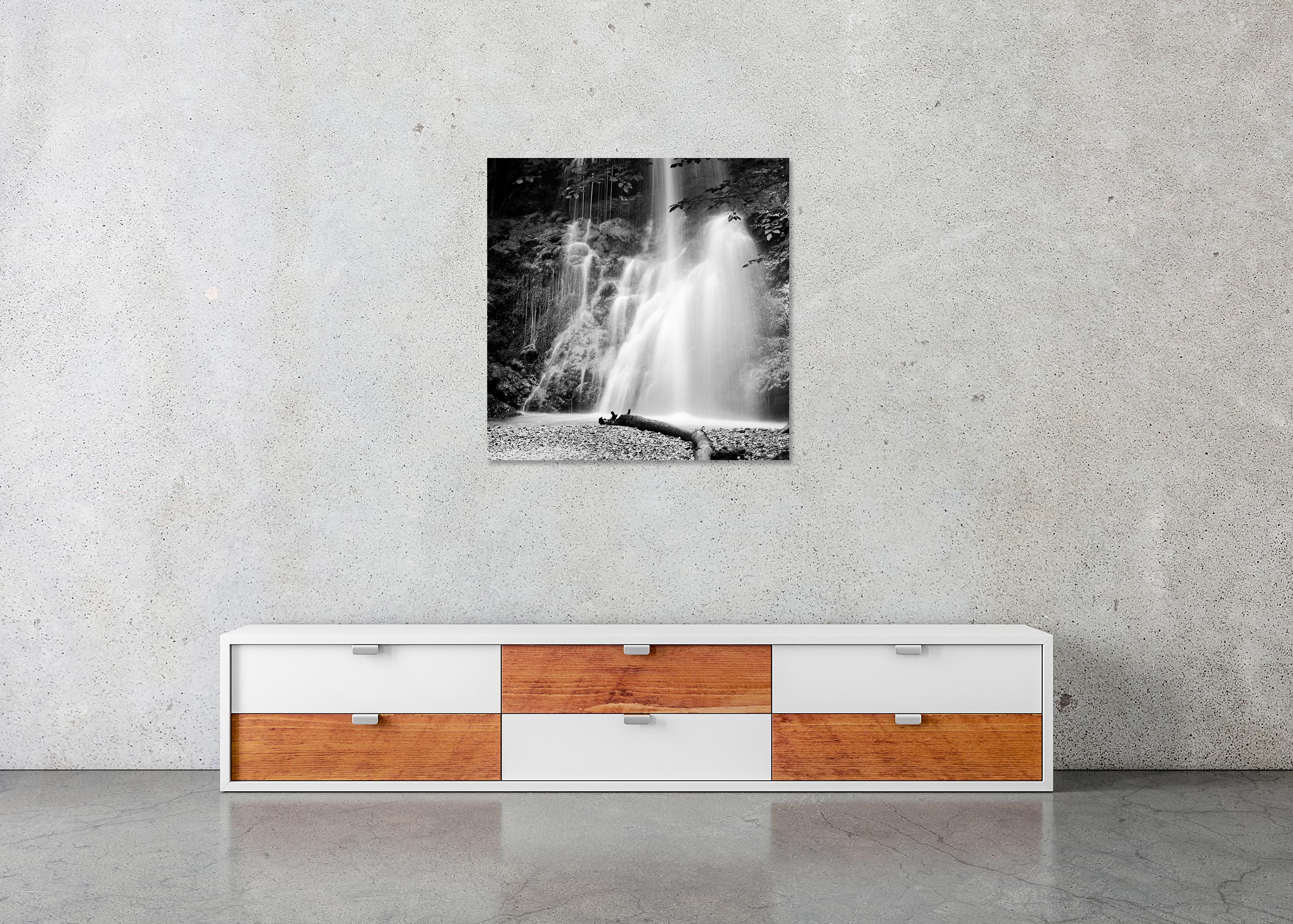 Waterfall Bavaria Germany, black and white photography fine art landscape For Sale 1
