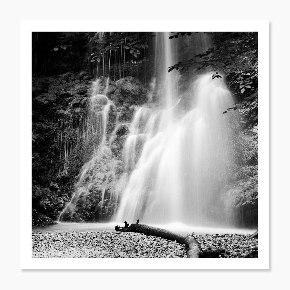 Waterfall, Bavaria, Germany, black and white photography, fine art landscapes   - Photograph by Gerald Berghammer