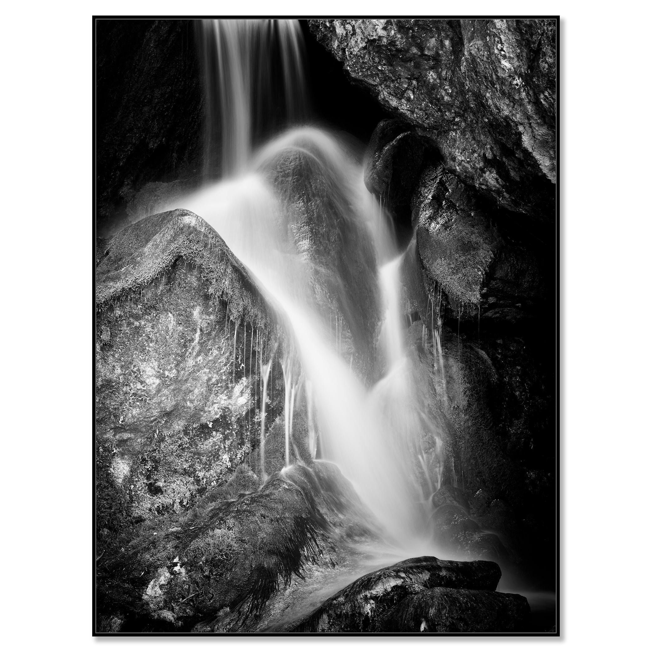 Waterfall detail, long exposure, waterscape, nature - Photograph by Gerald Berghammer