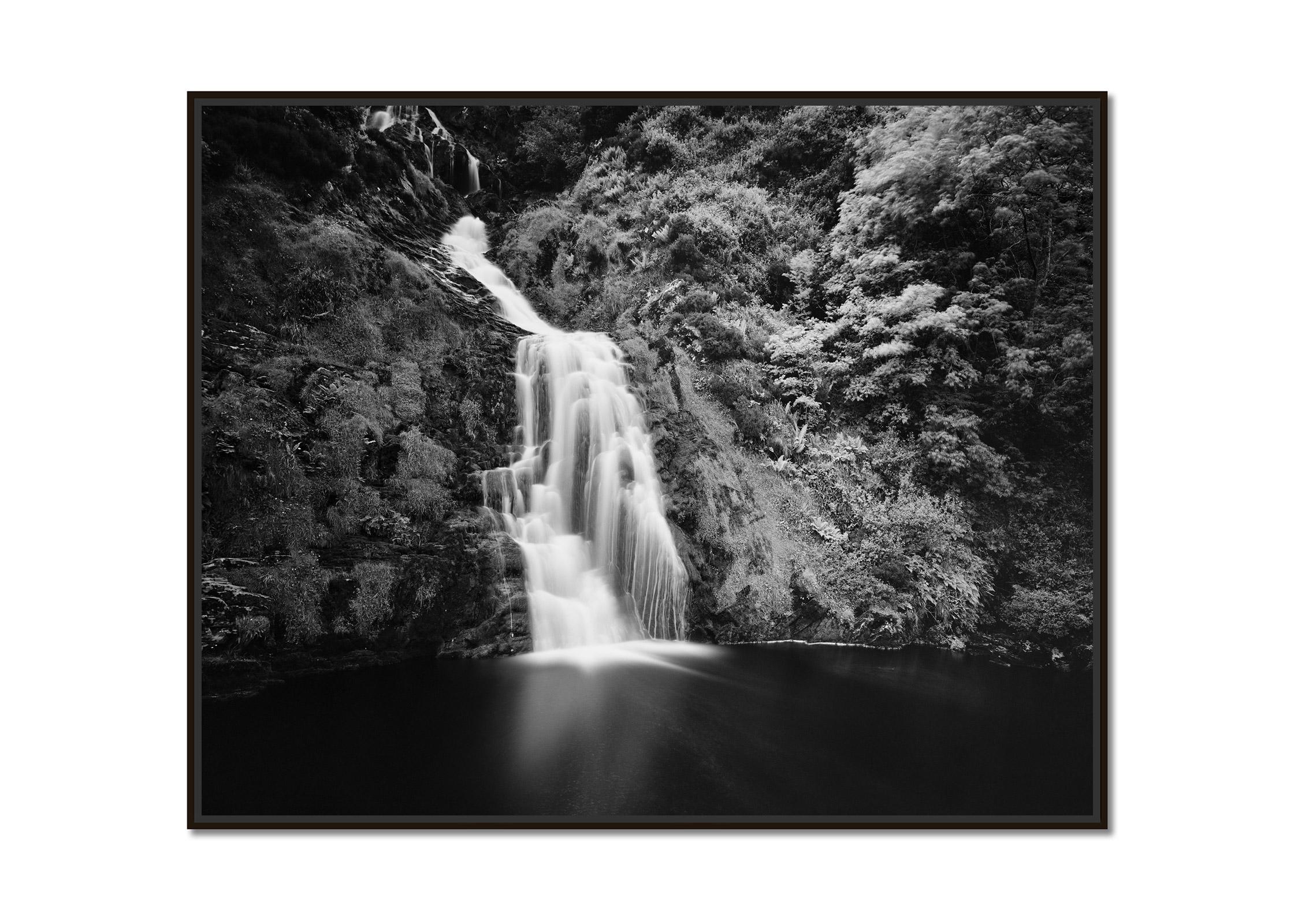 Waterfall, Ireland, black and white art photography, waterscape, long exposure  - Photograph by Gerald Berghammer