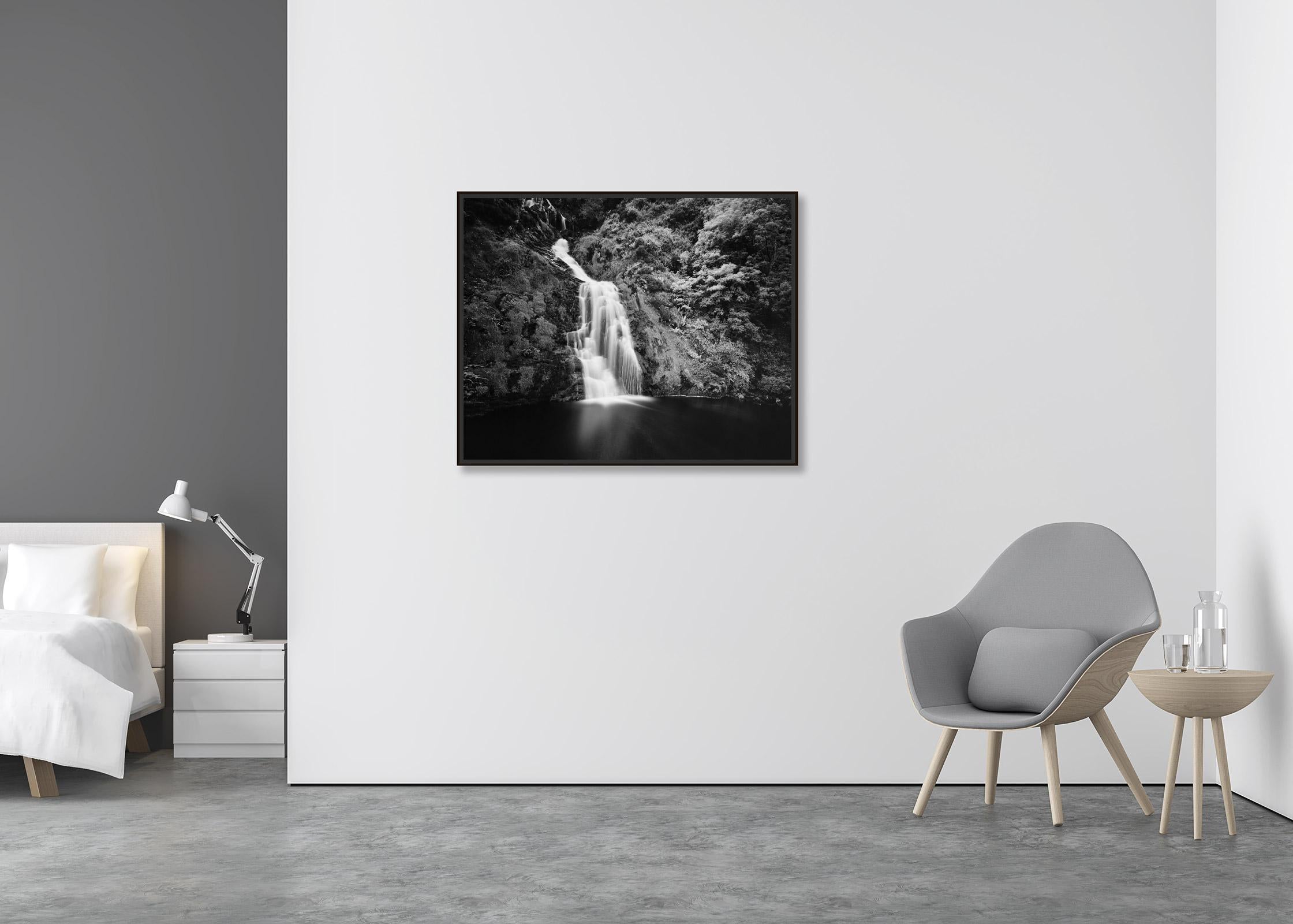 black and white waterfall photography
