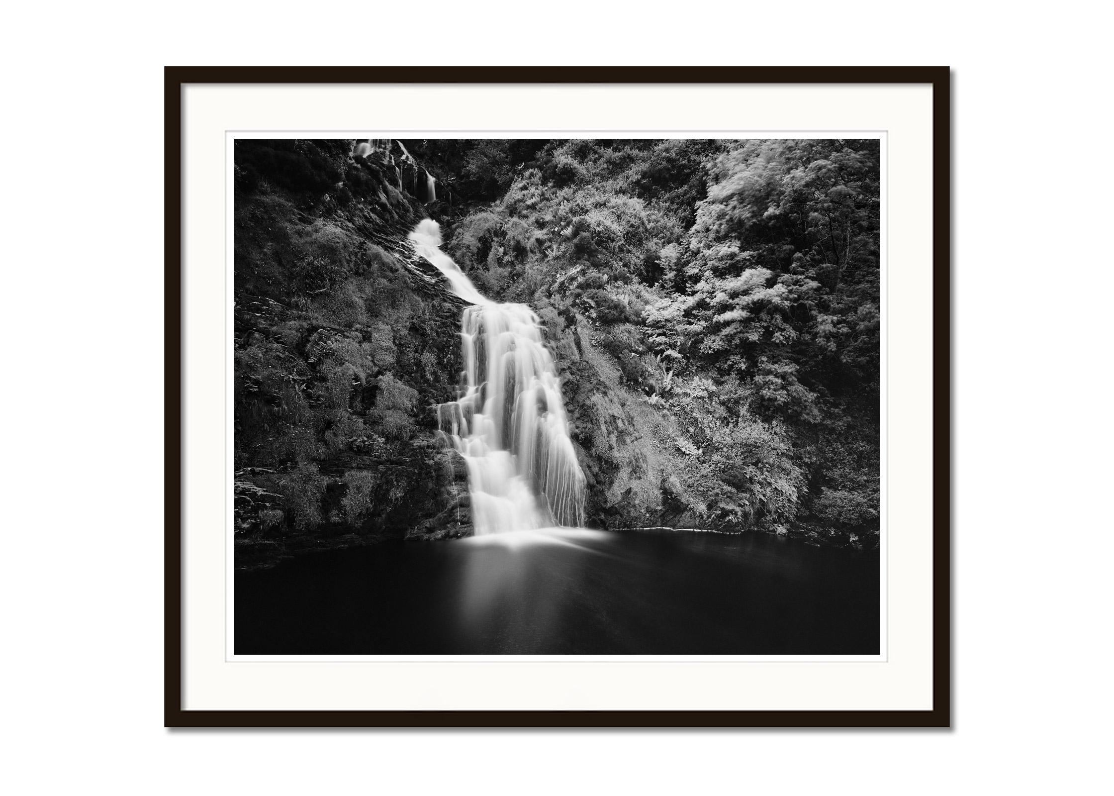 Waterfall, Ireland, black and white art photography, waterscape, long exposure  - Contemporary Photograph by Gerald Berghammer