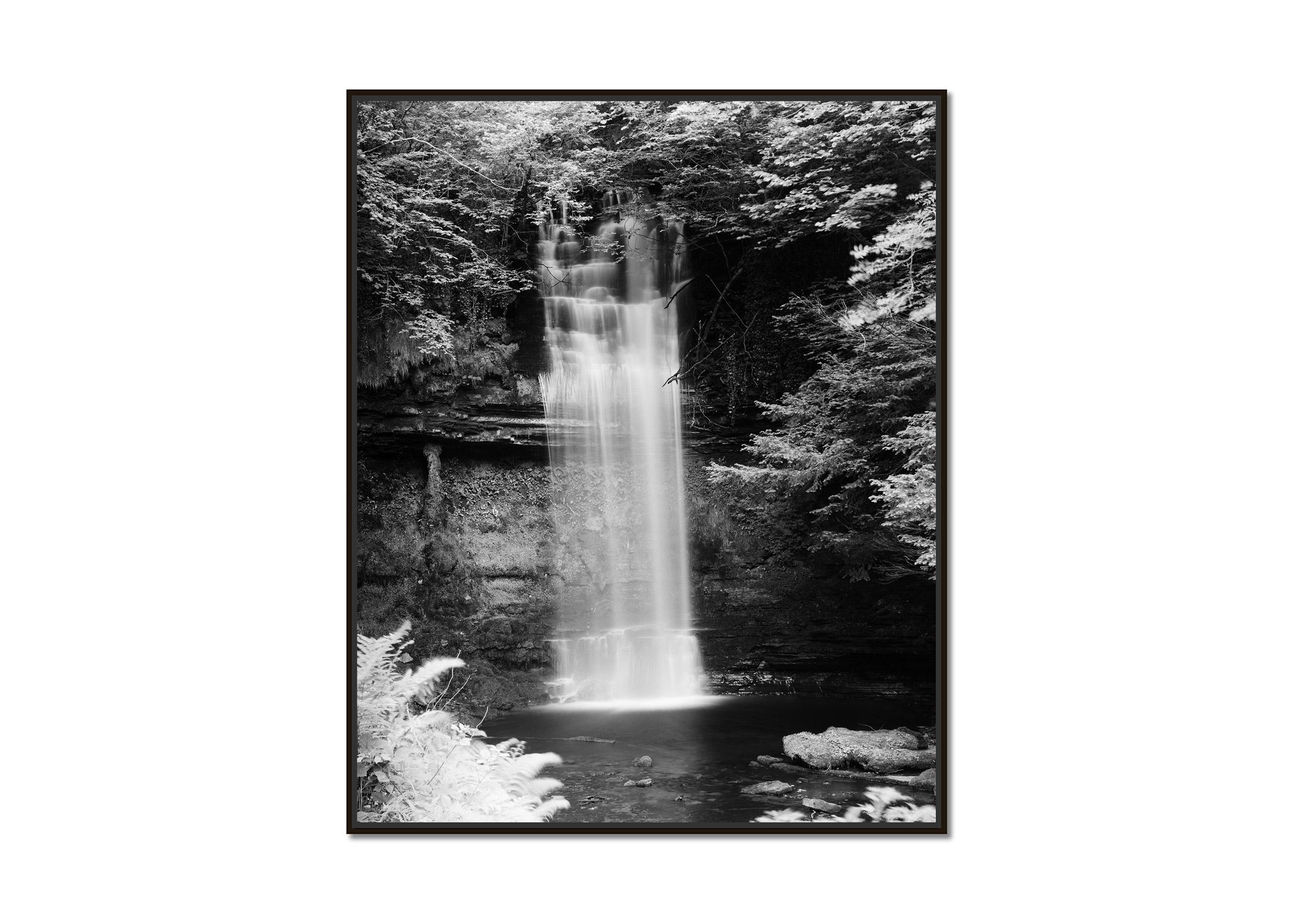 Waterfall, Ireland, black and white photography, waterscape, long exposure, art - Photograph by Gerald Berghammer