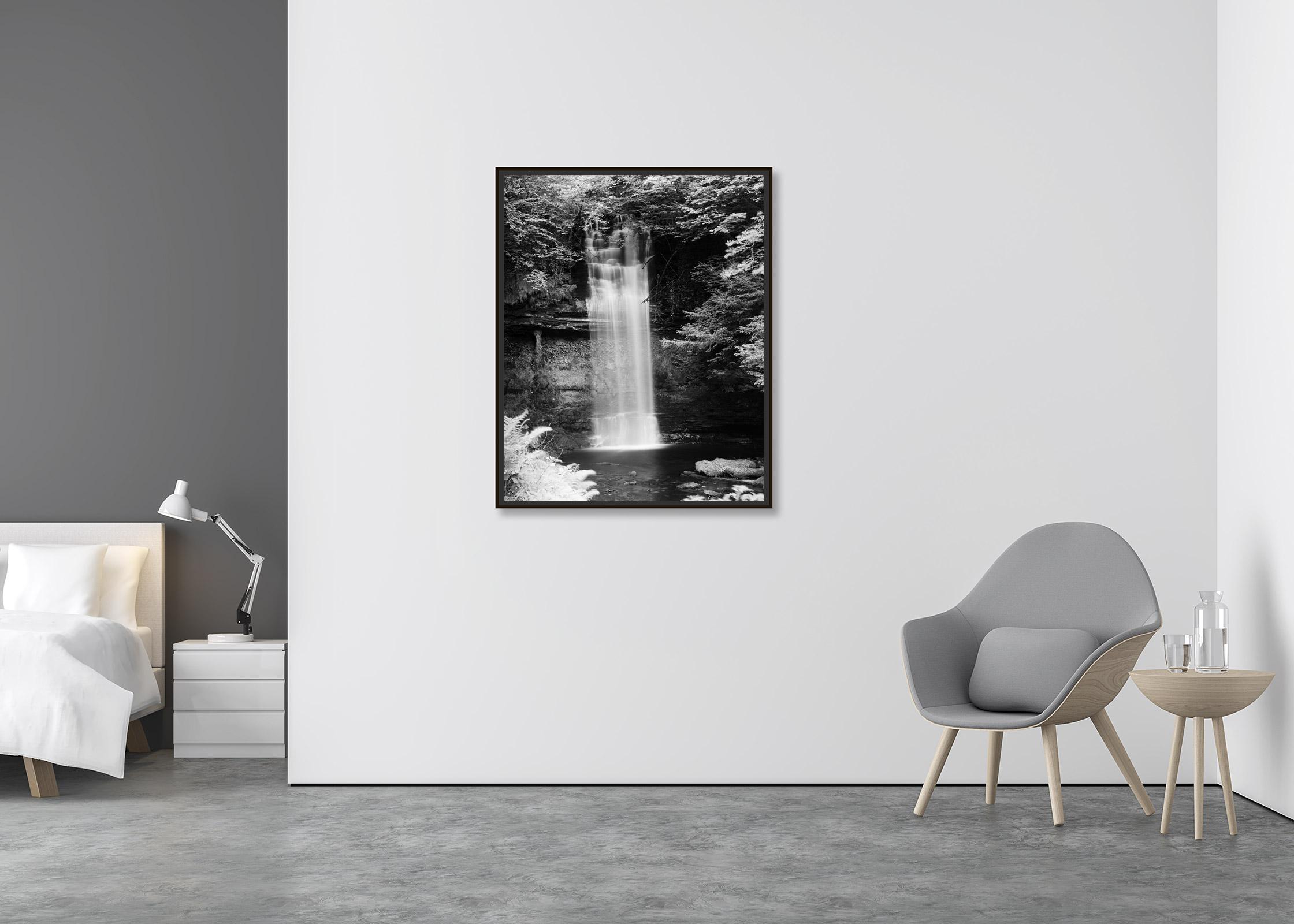 Waterfall, Ireland, black and white photography, waterscape, long exposure, art - Contemporary Photograph by Gerald Berghammer