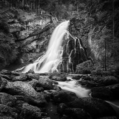 Waterfall, Mountain Stream, black white long exposure fine art landscape photo