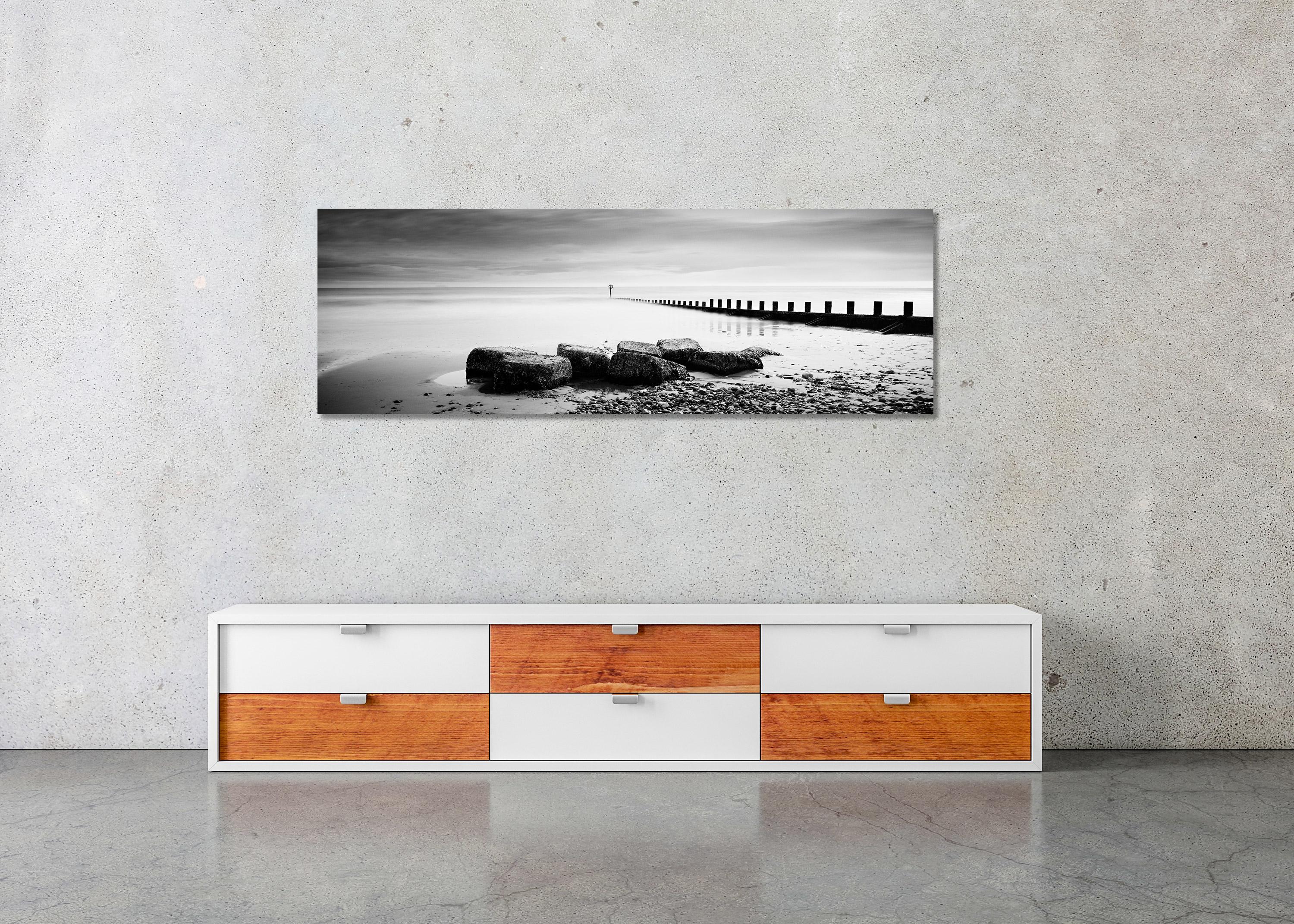 Wavebreaker, Panorama, Rocks, Scotland, Black & White long exposure photography For Sale 2