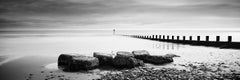 Wavebreaker, Panorama, Rocks, Scotland, Black & White long exposure photography