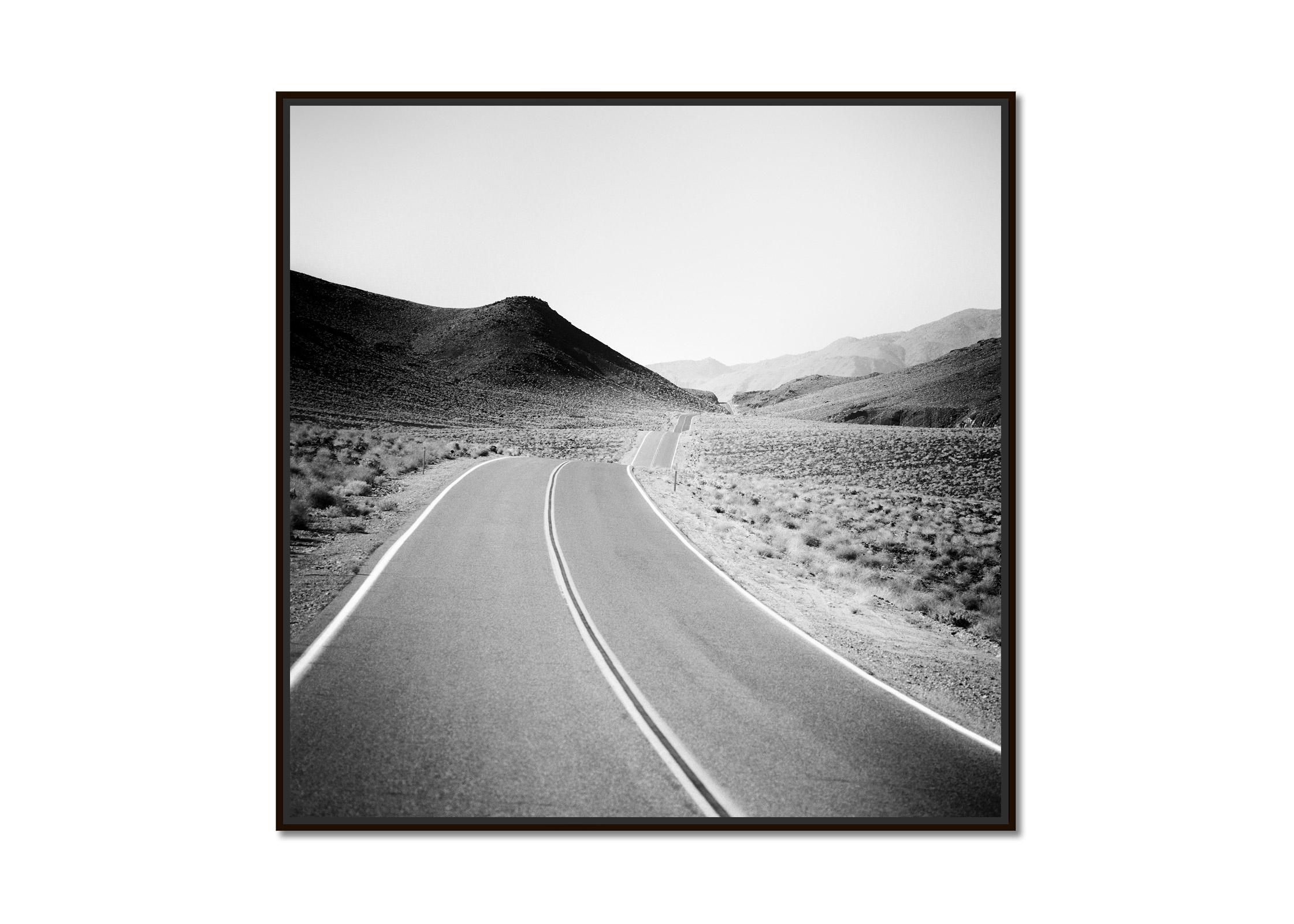 Way to Nowhere, Route 66, Arizona, USA, black white art landscape photography - Photograph by Gerald Berghammer