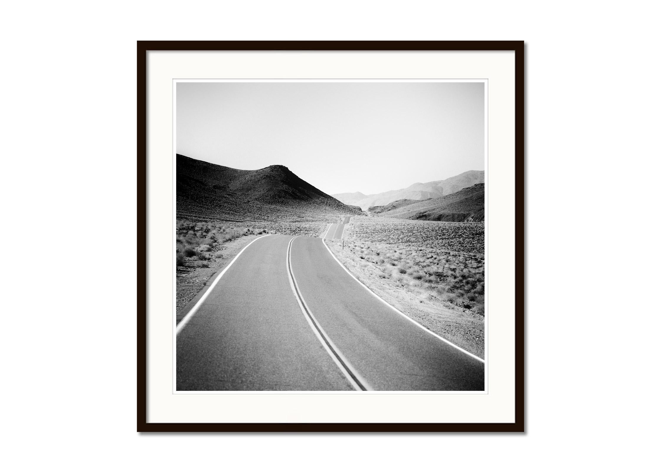 Way to Nowhere, Route 66, Arizona, USA, black white art landscape photography - Gray Black and White Photograph by Gerald Berghammer