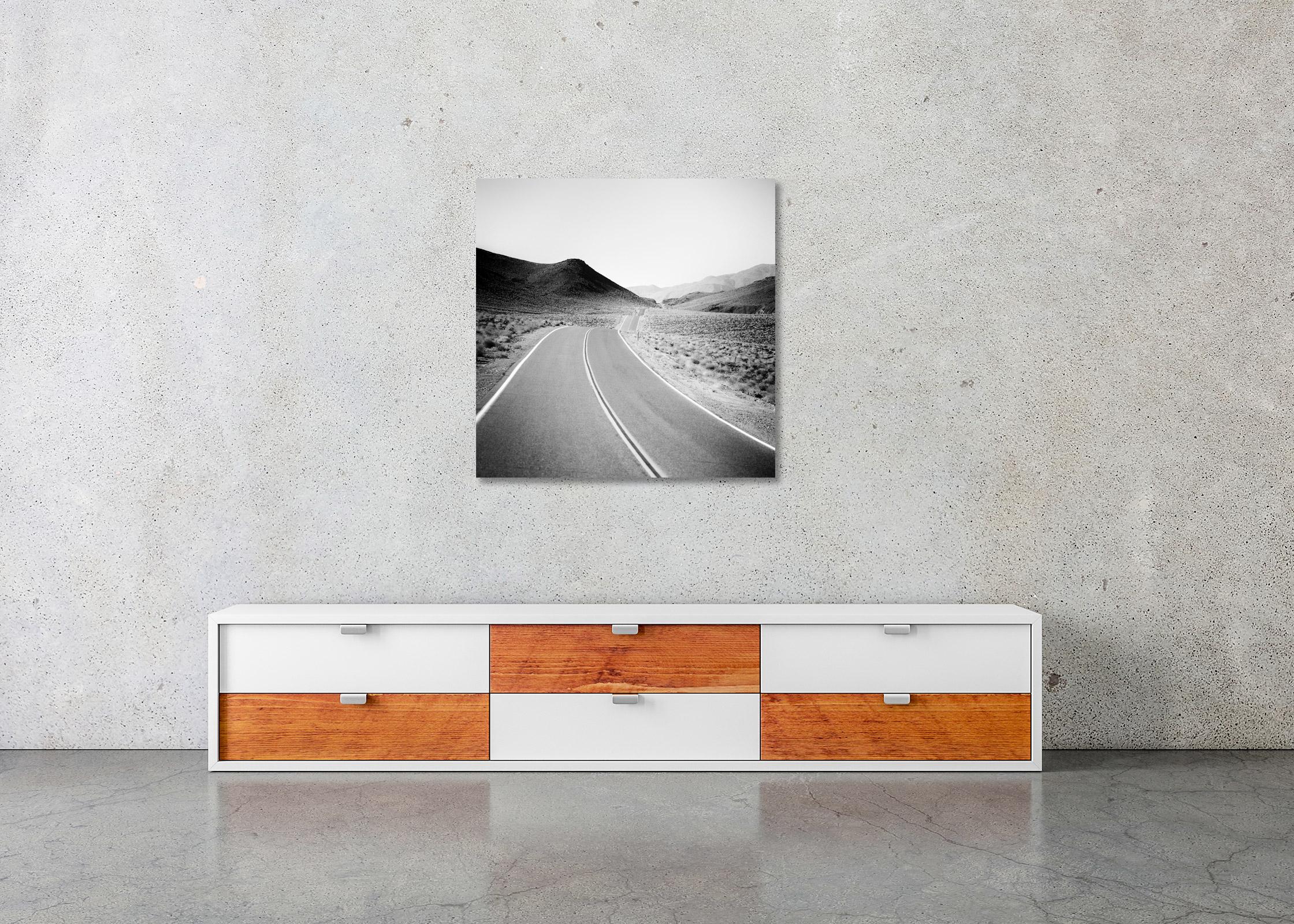 Way to Nowhere, Route 66, Arizona, USA, black white art landscape photography For Sale 2