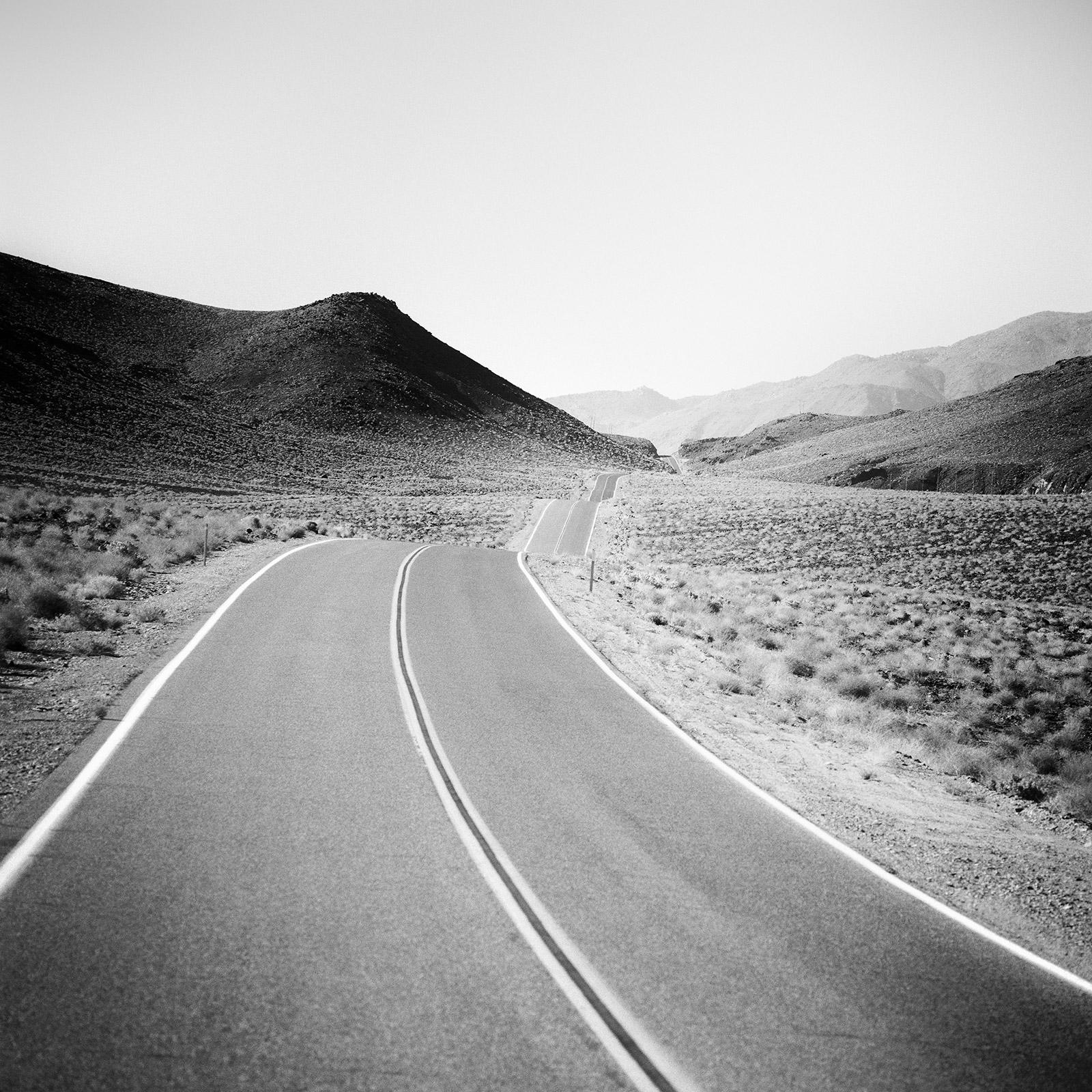 Gerald Berghammer Black and White Photograph - Way to Nowhere, Route 66, Arizona, USA, black white art landscape photography