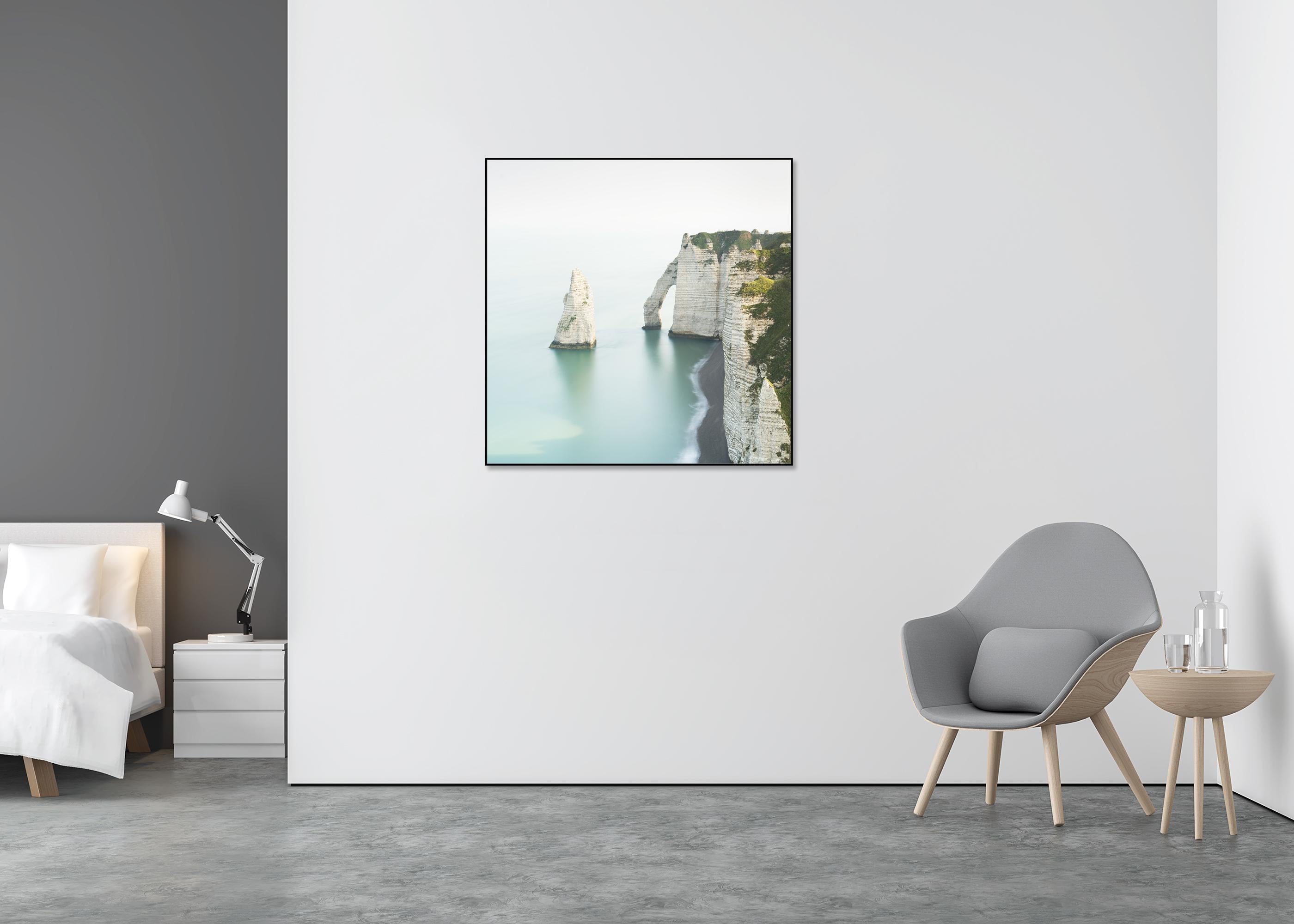 White Cliffs Etretat large scale color limited seascape contemporary - Gray Color Photograph by Gerald Berghammer