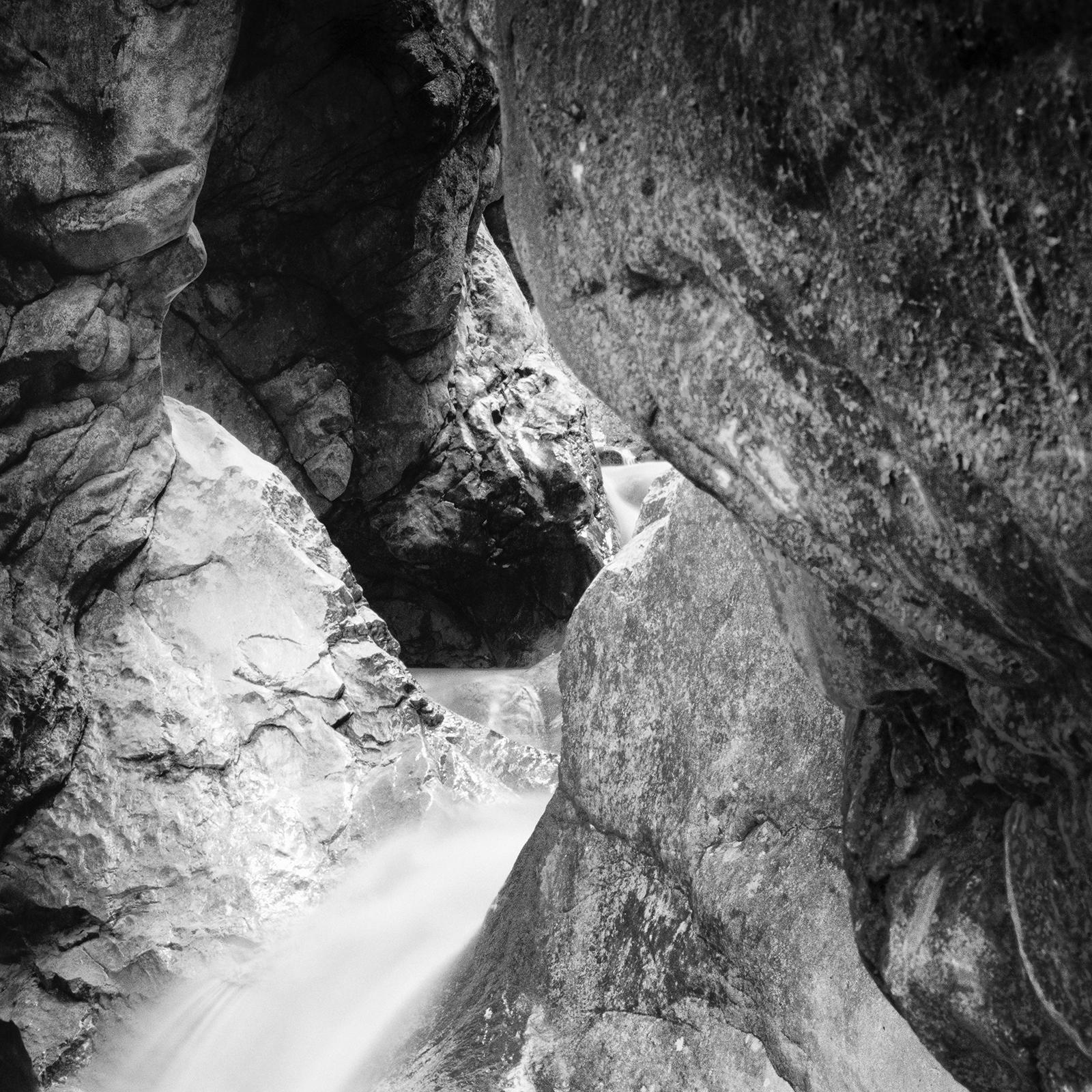 Wild Water Canyon, mountain stream, waterfall, black and white waterscape print For Sale 3