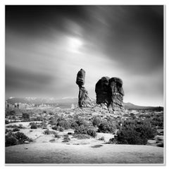 Wild West, Balanced Rock, Utah, USA, fotografia artistica in bianco e nero, paesaggio