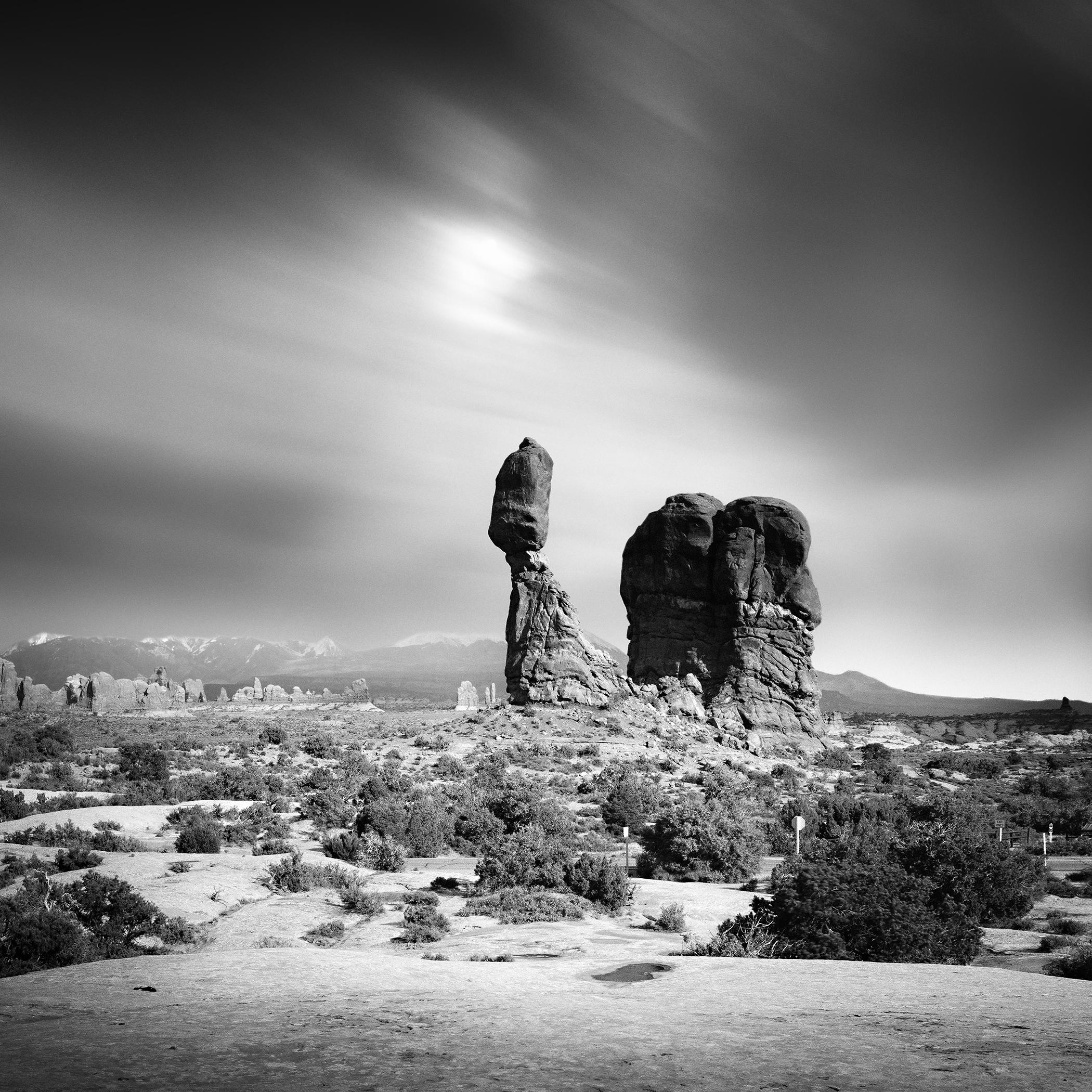 Wild West, Balanced Rock, Utah, USA, Schwarz-Weiß-Kunstfotografie, Landschaft