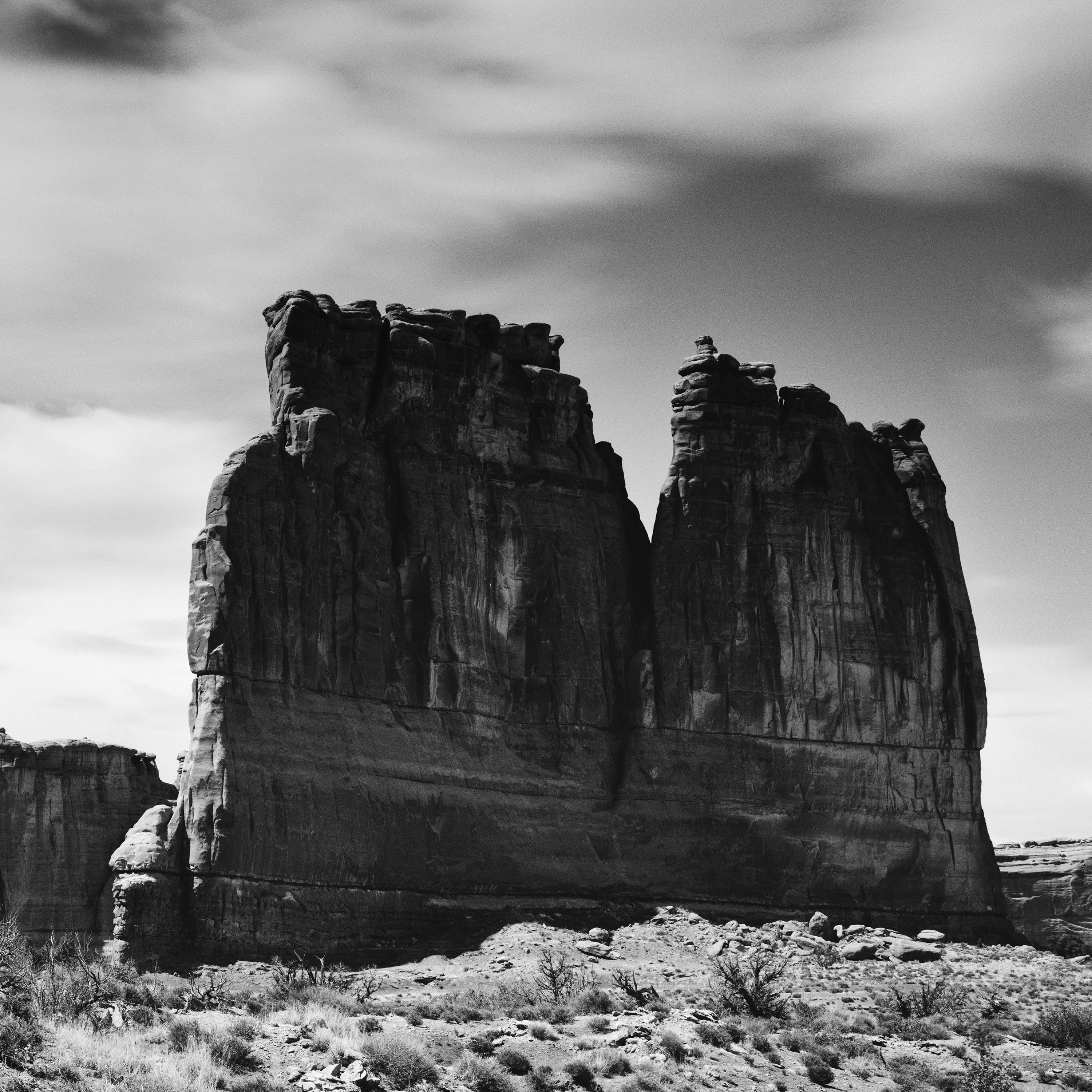 Wild West Panorama, Arches Park, Utah, USA, black & white landscape photography For Sale 2