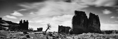 Panorama du Far West, Parc des Arches, Utah, USA, photographie de paysage en noir et blanc