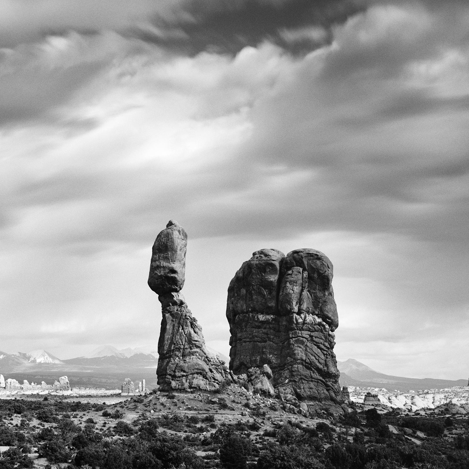 Wild West Panorama, Utah National Park, USA, black white landscape photography For Sale 4