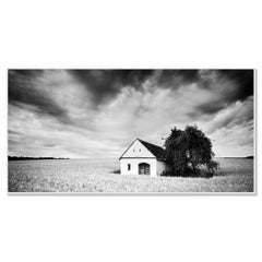 Weinpress House Panorama, Bauernhof, Schwarz-Weiß-Fotografie, Kunstlandschaft