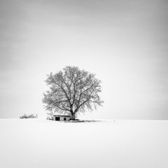 Wine Press House, neige, hiver, photographie en noir et blanc, édition limitée