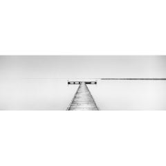 Wood Pier Panorama, noir et blanc minimaliste, photographie, édition limitée