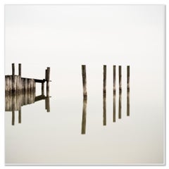 Wooden Pegs in the Lake, color photography, limited edition, seascape, landscape