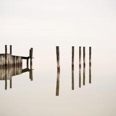 Wooden Pegs in the Lake, color photography, limited edition, seascape, landscape