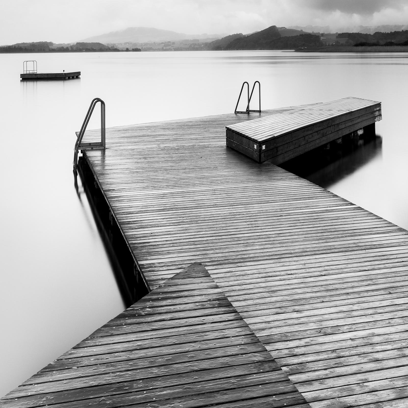 Wooden Pier during Storm, long exposure, black and white waterscape photography  For Sale 5