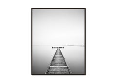 Wooden Pier on Lake, Austria, black and white fine art photography, landscape