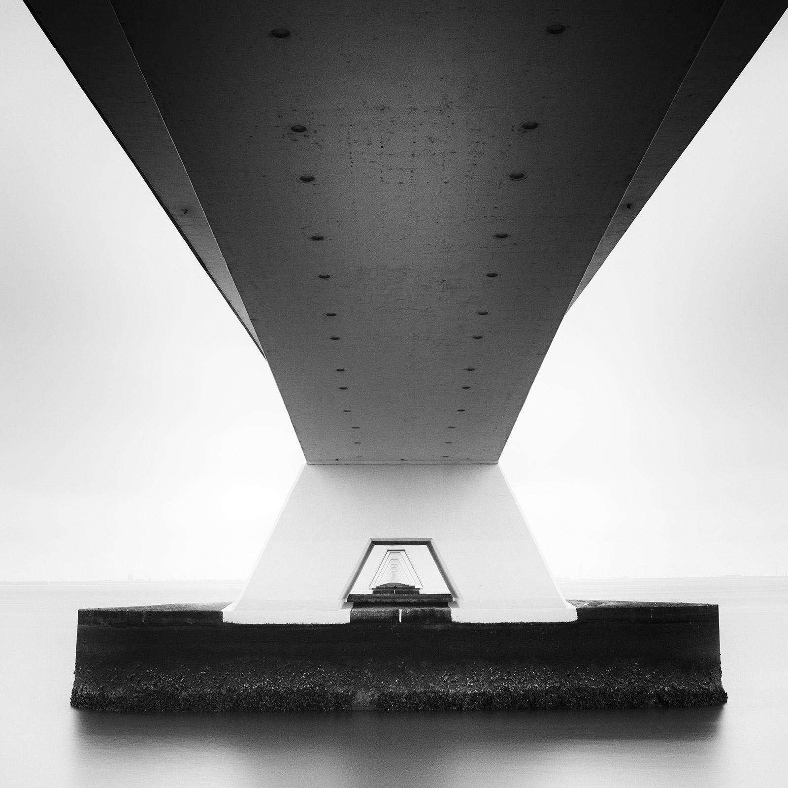 Gerald Berghammer Black and White Photograph - Zeeland Bridge, Architecture Detail, black and white photograph, limited edition