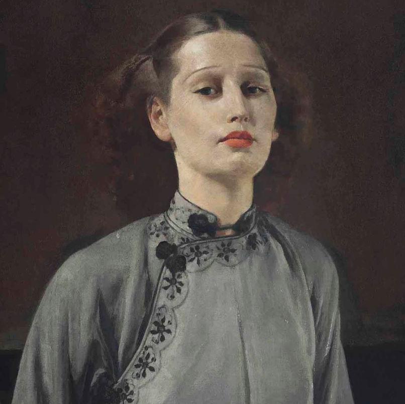 British Gerald Brockhurst Portrait Oil Painting Depicting Dorette