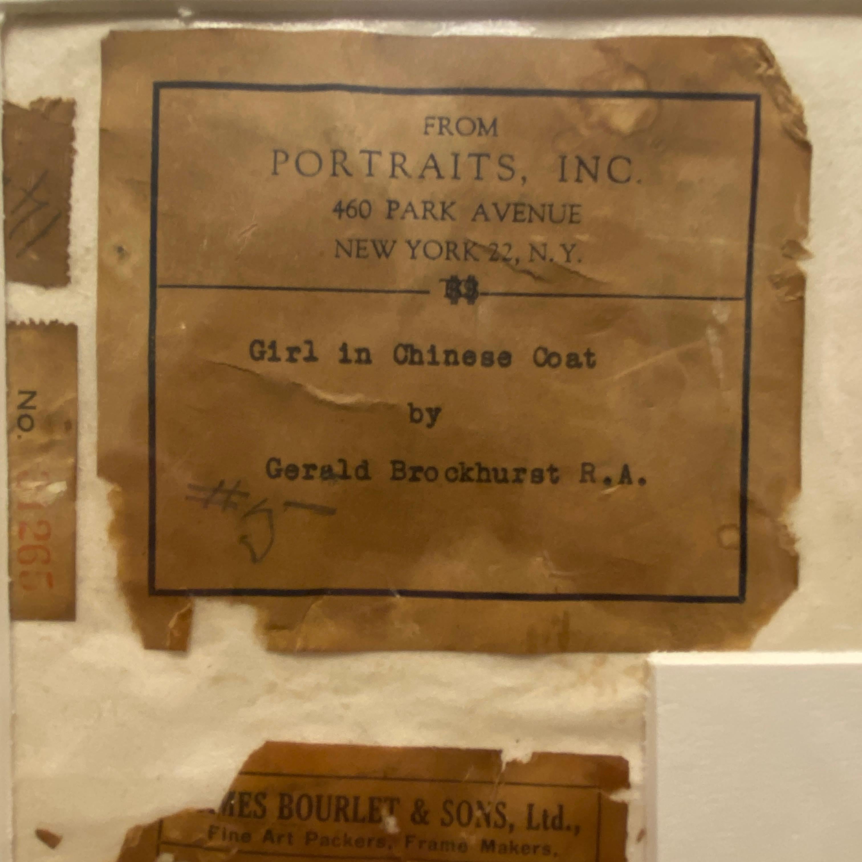 Gerald Brockhurst Portrait Oil Painting Depicting Dorette In Good Condition In New York, US