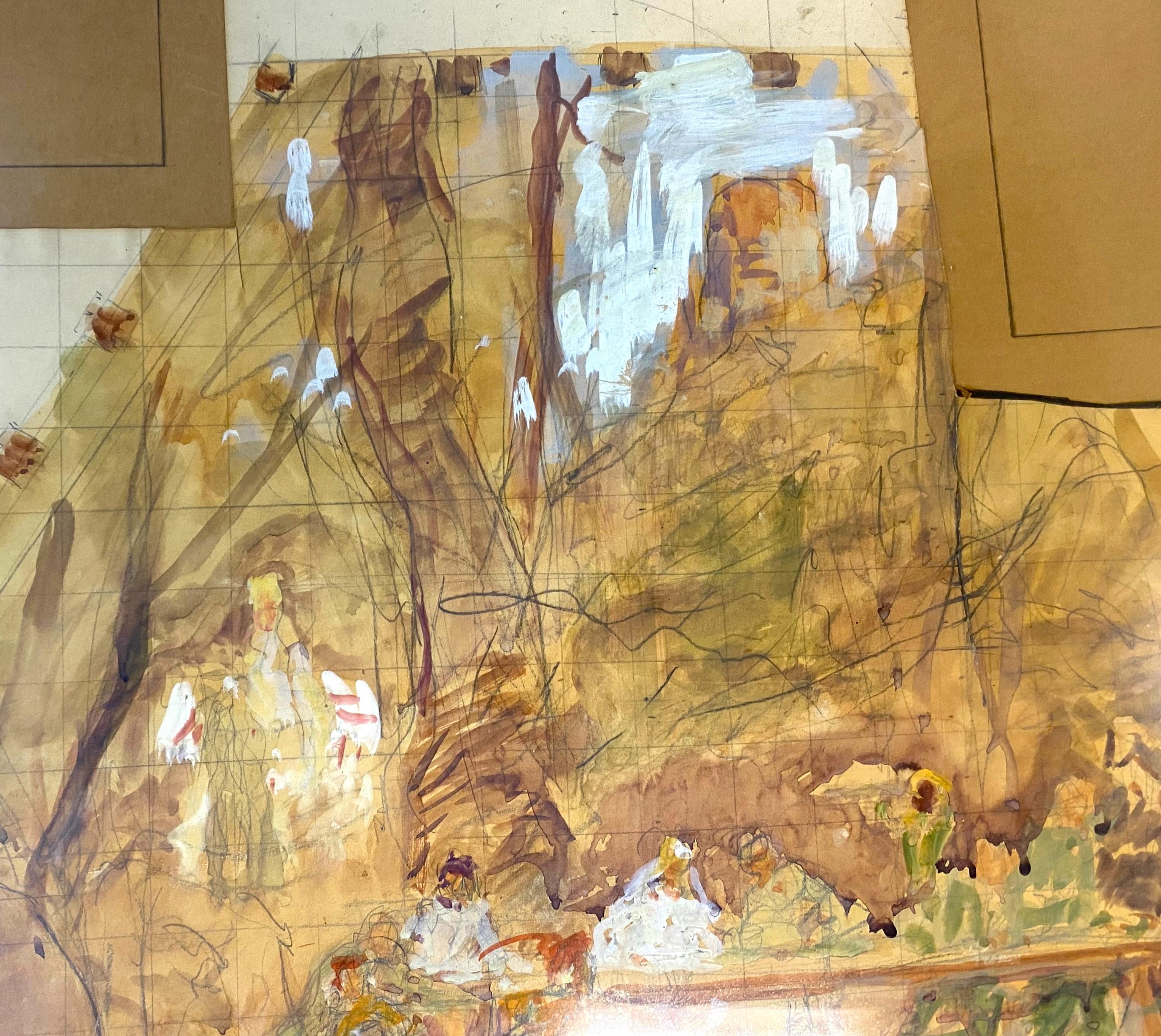 Three Part Study Series for Robin Hood Mural 11
