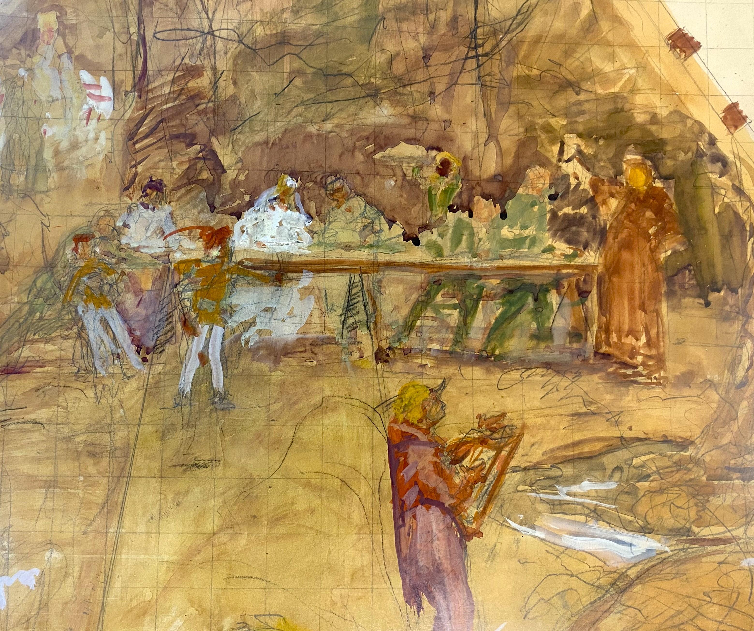 Three Part Study Series for Robin Hood Mural 12