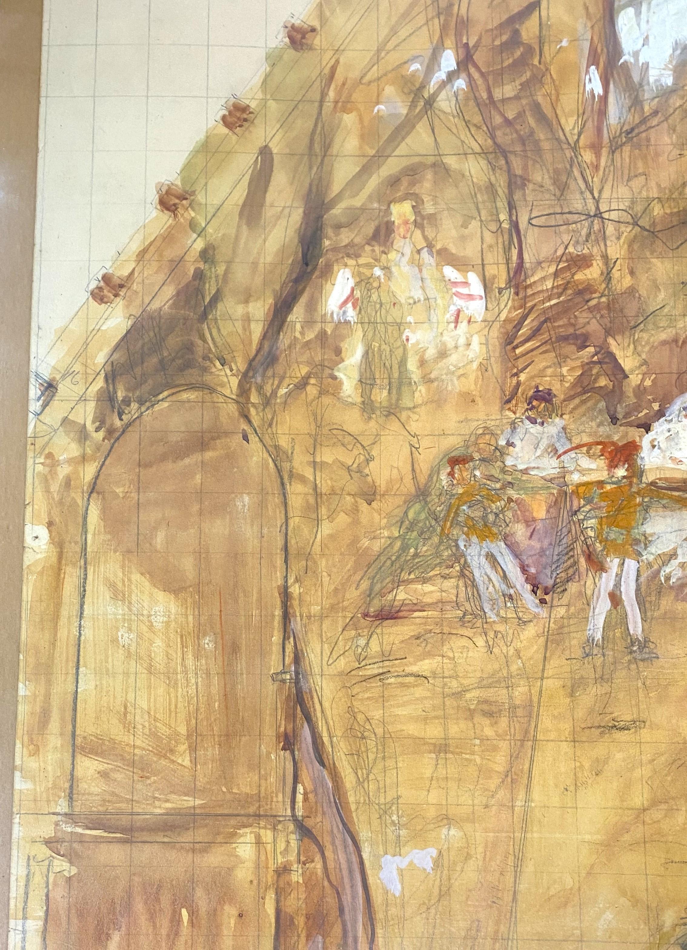 Three Part Study Series for Robin Hood Mural 13