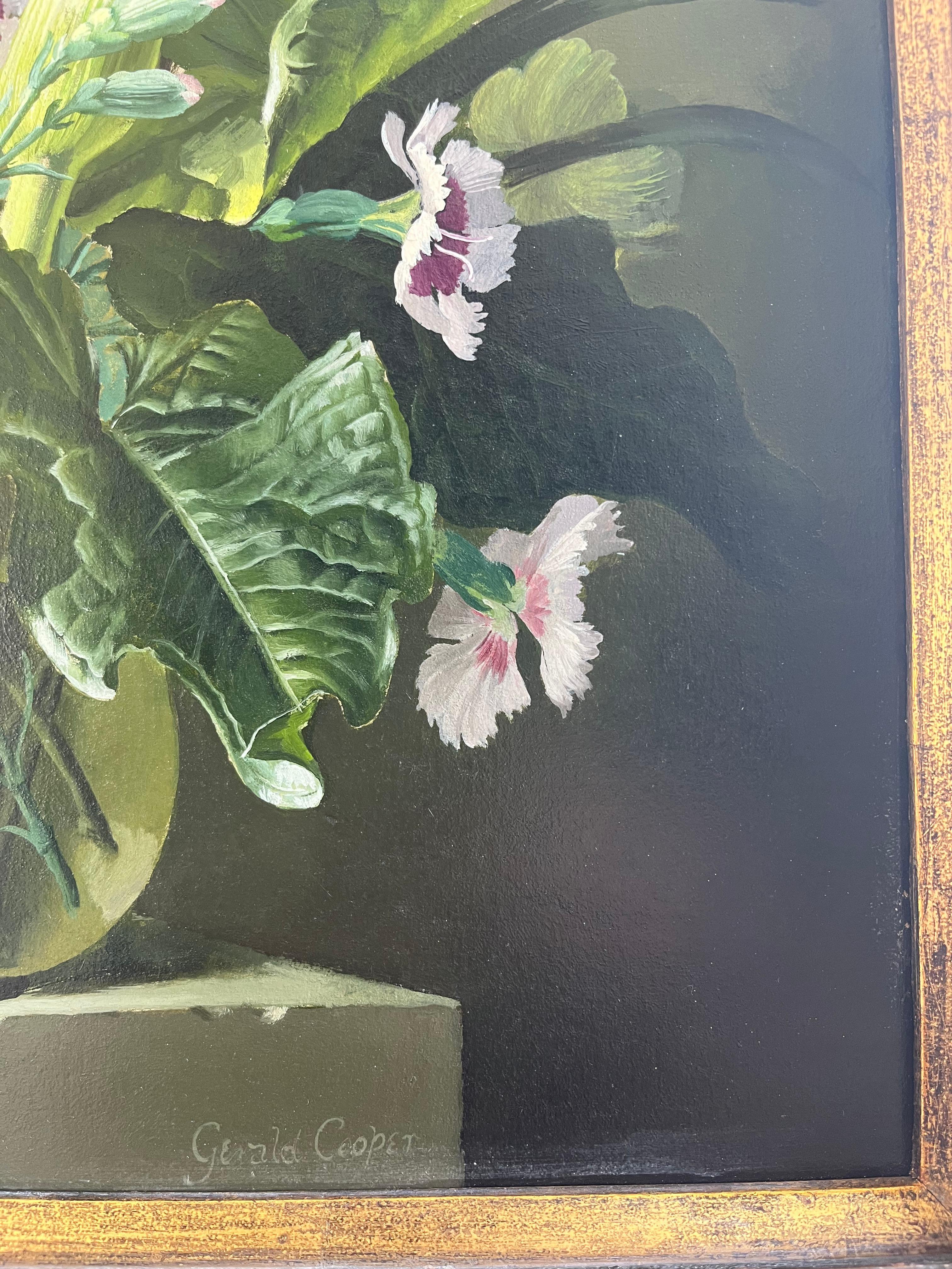 Modern British Bodegón al óleo de flores de verano en venta 10