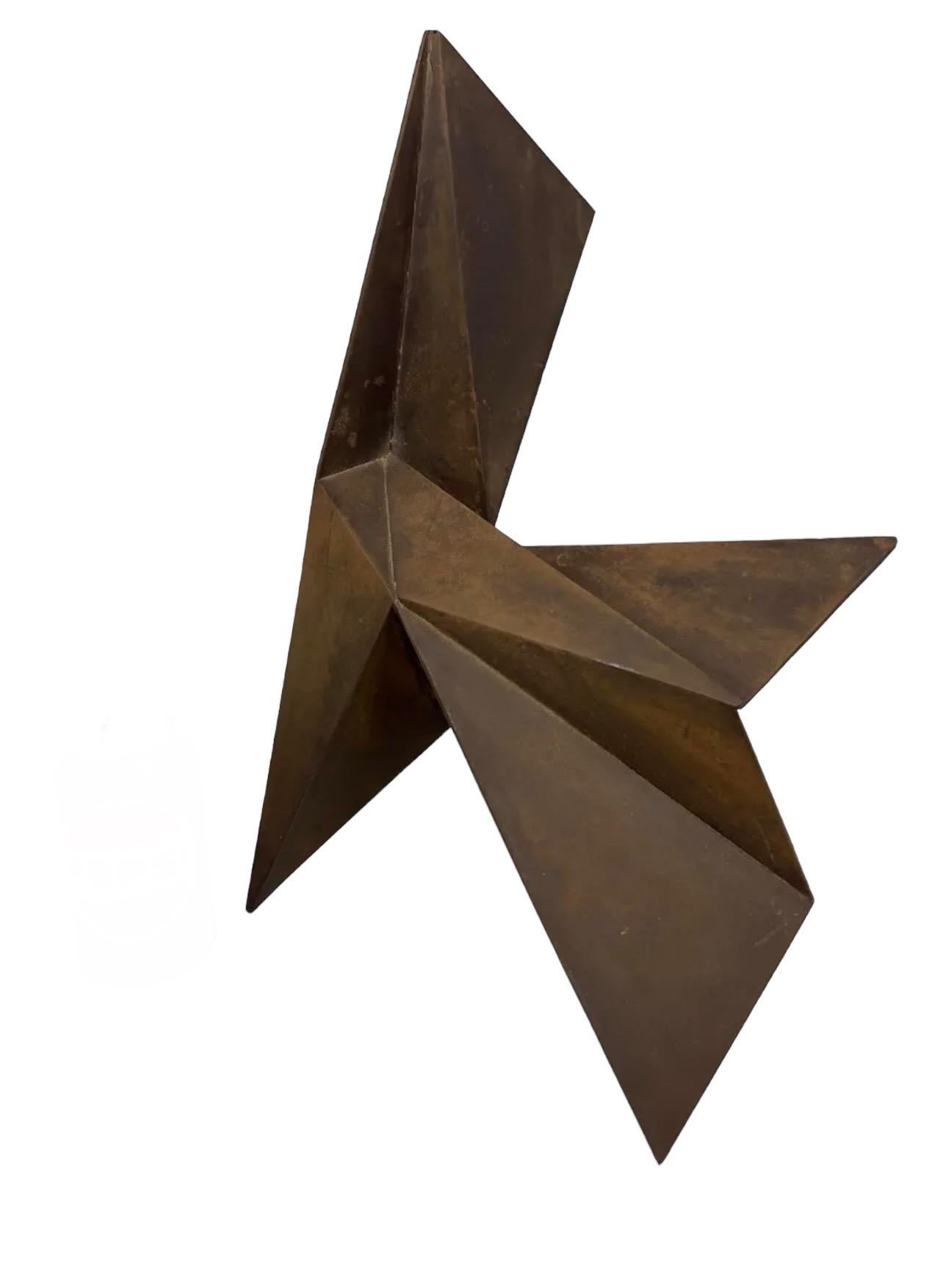 Sculpture Origami abstraite pliée en métal Corten Steel de Gerald DiGiusto en vente 10