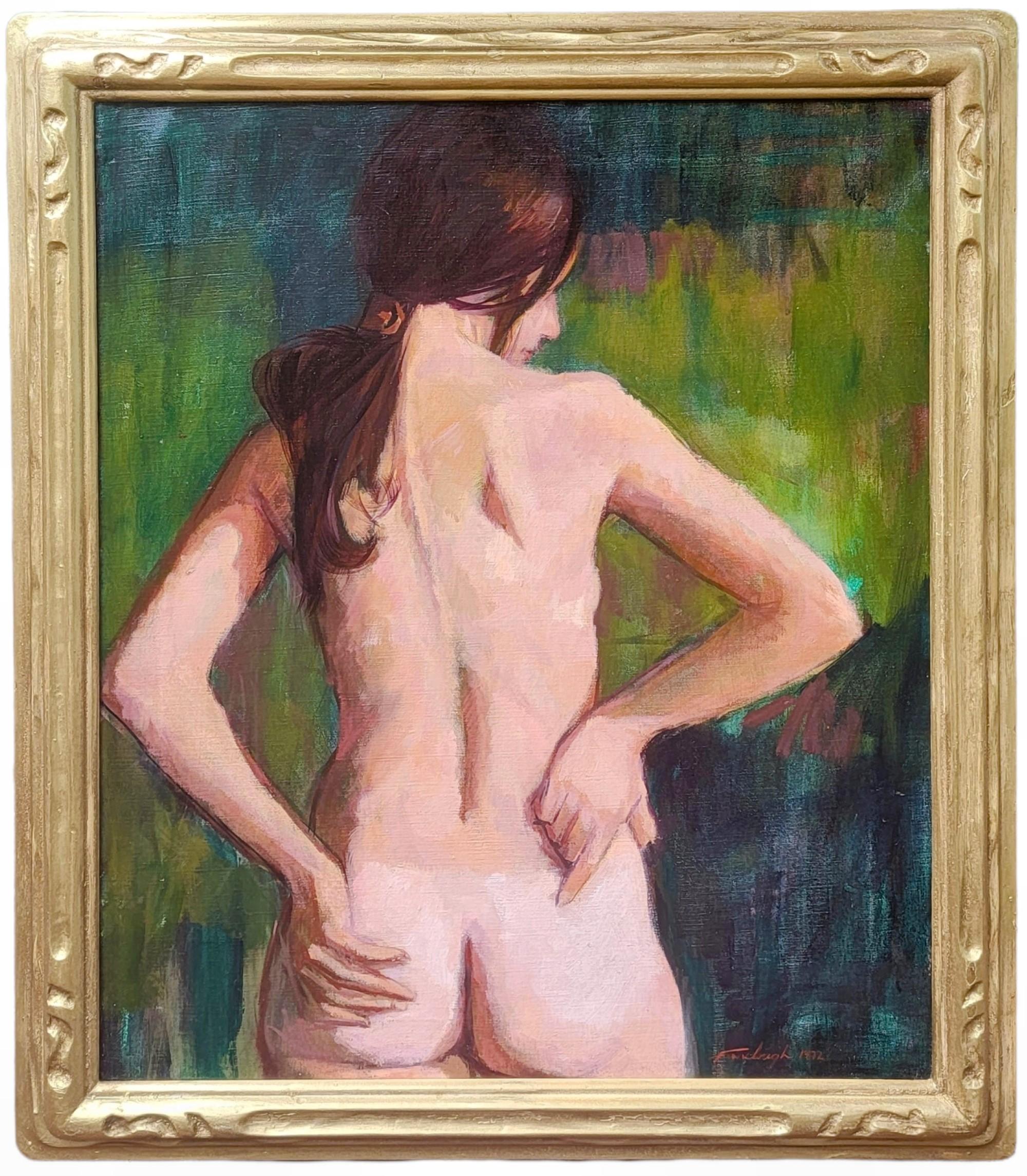 Gerald Fairclough (American, Born 1946)

Signed: Fairclough 1972 (Lower, Right)

" Nude ", 1972

Oil on Canvas 

24" x 20"

Housed in a 2 1/4" Frame

Overall Size: 28" x 24"

Small repair to canvas, see repair on verso. In otherwise very good