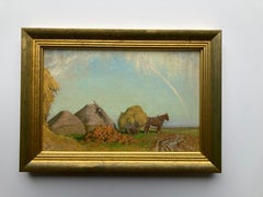 Gerald Gardiner, Harvesting scene with rainbow