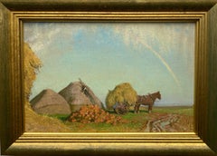 Gerald Gardiner, Harvesting scene with rainbow