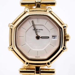 Gérald Genta 18K Yellow Gold Octagonal Wristwatch with Box, 1990s